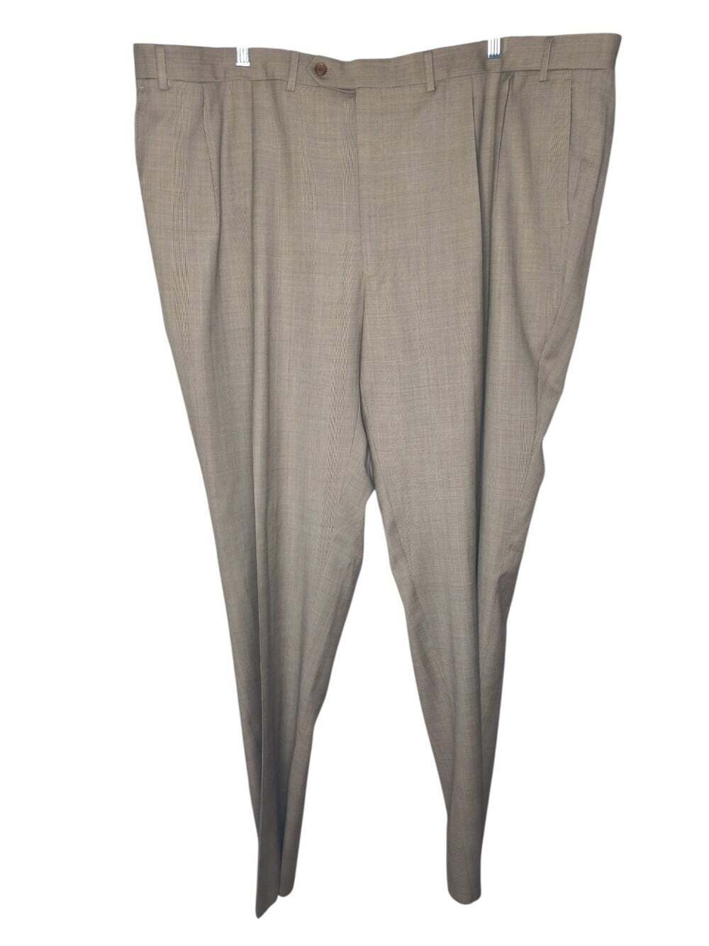 Ralph Lauren Mens 100% Wool Taupe On Hemmed Dress Pants Size 54R